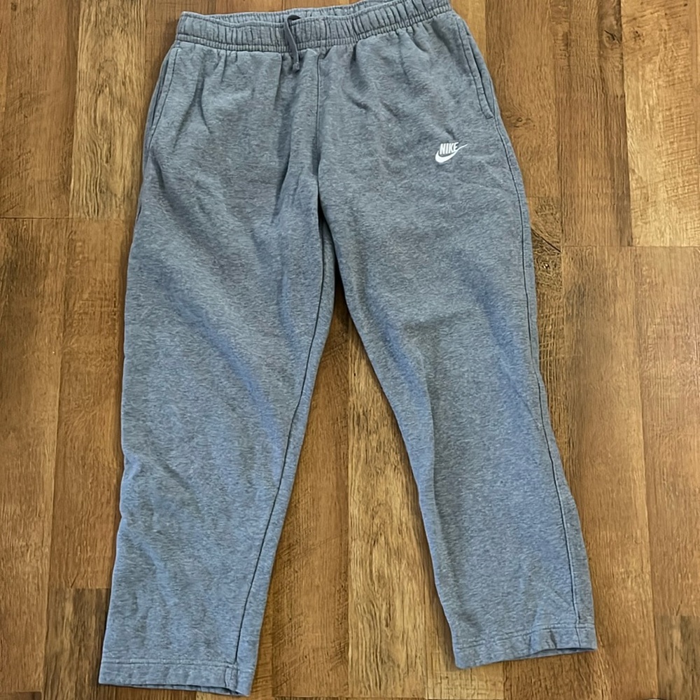 Nike sweatpants, just moved into a new house so don’t have an iron to unwrinkle.